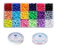 Bala&Fillic The Giant Pony Beads for Girls Children, Smooth Surface Crayon Pony Beads for Making Jewelry, Ornaments, Key Chains, Hair Beading (6x9mm/18colors/1800 beads)