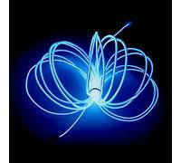 Balabaxer EL Wire blu, 5 m/5 m luci al neon riduzione del rumore portatile neon incandescente stroboscopico elettroluminescente filo per feste, Halloween, decorazione fai da te