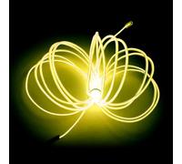 Balabaxer EL Wire giallo, 5 m/5 m luci al neon riduzione del rumore portatile neon incandescente stroboscopico elettroluminescente filo per feste, Halloween, decorazione fai da te