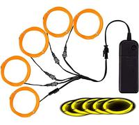 Balabaxer Filo EL, giallo, riduzione del rumore, filo 5 in 1 m, filo elettroluminescente per Halloween, Natale, decorazione fai da te.