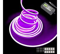 Balabaxer Lile - Striscia LED al neon, 16,4 piedi/5 m, 12 V DC 600 SMD2835 LED, impermeabile, per interni ed esterni, decorazione della casa (con alimentatore)