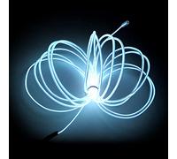 Balabaxer Linea luminosa Bianco, striscia luminosa al neon portatile del pacchetto batteria 3 metri, può essere tagliata a volontà, applicabile alla festa, Halloween, decorazione fai da te