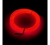 Balabaxer Linea luminosa Rosso, striscia luminosa al neon portatile del pacchetto batteria 5M, può essere tagliata a volontà, applicabile alla festa, Halloween, decorazione fai da te