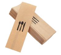 balacoo 100 Pezzi Sacchetti per Posate in Carta Kraft , Pratici e Igienici, per Feste e Banchetti Design Resistente e Materiale Ecologico