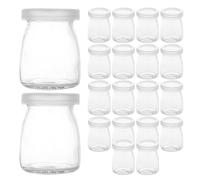 balacoo 20 Pezzi Barattoli per Budino in Vetro da 100ml con Coperchio, Design Raffinato e Sigillo di Freschezza, Riutilizzabili per Confezioni Regalo e Raduni