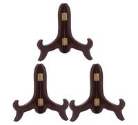 balacoo 3 Pezzi Supporto per Piatto in Legno Marrone per Libri e Ceramiche | Uso Multifunzionale su Scrivania e Ufficio, Stabilità Robusta, Manutenzione Semplice, Design Raffinato