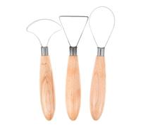 balacoo 3pezzi Utensili per Argilla con Manico in Legno Dentato Strumenti per Scultura e Modellazione Ceramica Raschietti Multiuso per Creazione e Rifinitura Superfici Argillose