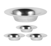 balacoo 4 Pezzi Piatto per Fondere Cera in Acciaio Inox Argento Rotondo | Distribuzione Uniforme del Calore, Pulizia Semplice, Resistente al Calore, Superficie Liscia, per Bruciatori e Piastre