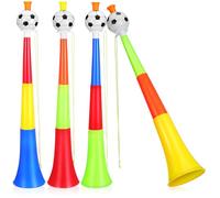 balacoo 4 trombe da stadio da calcio, 40,6 cm, in plastica robusta, per eventi sportivi, feste e celebrazioni, stadio Vuvuzela, creatori di rumore per tifo, laurea, feste di compleanno