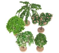 Balacoo 5 Pezzi Albero da Interno in Miniatura Modello Realistico in Plastico e Legno, Materiale Robusto, per Progetti di Decorazione e Spazi Interni