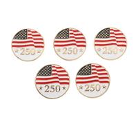 Balacoo 5 Pezzi Spilla Commemorativa in Lega Bandiera Americana per Cappelli e Zaini, Design Unico per Anniversario 250 Anni, per Celebrazioni Usa come Independence Day e Veterans Day