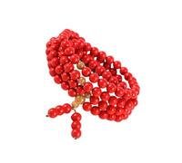 balacoo Bracciale Donna 108 Perline Rotonde di Zinnober Naturale Stile Buddhismo, Unico e Chic, Facile da Abbinare, per Momenti di Meditazione e Relax