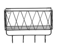 balacoo Mensola da Parete Portachiavi e Ganci, Rack Murale in Ferro Nero, Semplice, Resistente alla Ruggine, per Ingresso, Bagno e Hotel