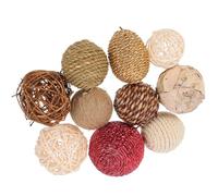 balacoo Palle Intrecciate Accessorio Affidabile ed Estetico 10pezzi in Rattan e Cotone Lino Decorazione Rustica per Casa e Ristorante