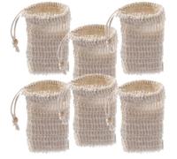 Balacoo Sacchetti per Asciugatura Rapida in Cotone e Lino 6 Beige Coulisse e Laccetto e Portatile Porta da Viaggio per Doccia