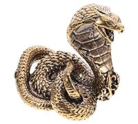 balacoo Scultura Serpente in Ottone Dorato, Statuina da Collezione Realistica e Creativa, Decorazione per Tavolo da Tè o Mobile Bar, Ornamento Artigianale Unico