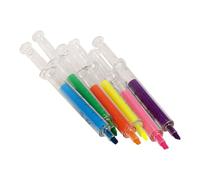 balacoo Set 24 Penne Evidenziatore a Forma di Siringa in Plastica, Colori Luminosi e Scrittura Liscia, per Studenti e Insegnanti a Scuola Colore Casuale Stile Stili multipli