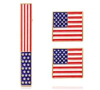 Balacoo Set con Bandiera Americana 3d in Lega di Fermacravatta e Bottoni da Polso Design Classico e Contemporaneo, Adatto per Incontri di Lavoro e Interviste per Incontri di Lavoro e