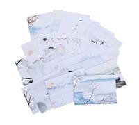 Balacoo Set di 10 Pezzi Cartoleria per Scrivere Note Carta e Buste Bellissimi Motivi in Stile Pittura a Inchiostro Cinese, per Esprimere Emozioni e Inviare ad Amici