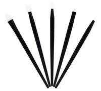 Balacoo Set Pennelli Trucco in Silicone Nero 5 Pezzi, Pratico e Portatile per Uso Quotidiano e Professionale, Include Pennelli per Ombretto, Labbra e Sopracciglia
