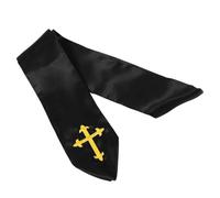 balacoo Stola Nera Tradizionale per Cerimonie con Croce Ricamata, Tessuto Facile da Curare e Dimensioni 85x10 Cm, Comfort Premium per Adulti Unisex