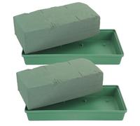 balacoo Supporto per Fiori 2 Pezzi in Schiuma Verde Assorbente Base Quadrata in Plastica per Decorazioni Floreali Fresche in Cimitero