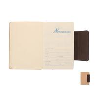 balacoo Taccuino Magnetico A5 con Copertina Rigida in PU, Marrone Caffè | Texture Effetto Bambù, Chiusura a Fibbia Magnetica, per Riunioni, Note e Annotazioni di Viaggio