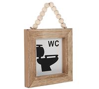 Balacoo Targa da Parete in Legno per Bagno Wc Decorazione Sospesa Vintage Resistente e Leggera per come Hotel e Scuole Stile Retrò Decorativo