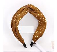 BALAFO Fasce per capelli da donna, fasce per capelli, nuovo fan casual puntini irregolari nella croce centrale annodata fascia a tesa larga fascia per capelli, fascia per capelli beige a pois casuali