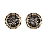 BALAFO Pomelli per porte, maniglie in ottone a conchiglia, 2 pezzi, stile cinese, stile vintage, per cassetti e cassetti, anelli in ottone, maniglia per scatola di gioielli, guardaroba, porte, piccoli