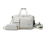 Balakaka 34 L Borsone da Viaggio con Borsa Piccola da 1,5 L, Borsa da palestra da Viaggio con Tracolla Rimovibile, Impermeabile Borsone da Palestra Grande con Tasca Bagnata, Beige