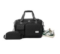 Balakaka 34 L Borsone da Viaggio con Borsa Piccola da 1,5 L, Borsa da palestra da Viaggio con Tracolla Rimovibile, Impermeabile Borsone da Palestra Grande con Tasca Bagnata, Nero
