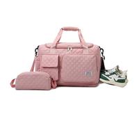 Balakaka 34 L Borsone da Viaggio con Borsa Piccola da 1,5 L, Borsa da palestra da Viaggio con Tracolla Rimovibile, Impermeabile Borsone da Palestra Grande con Tasca Bagnata, Rosa dolce