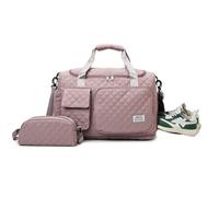 Balakaka 34 L Borsone da Viaggio con Borsa Piccola da 1,5 L, Impermeabile Grande Capacità Borsa Sportiva da Palestra con Scomparto Scarpe, Borsa da Weekend con Tasca Bagnata per Donne, Sakura Rosa