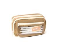 Balakaka Astuccio con 3 Scomparti, Grande Capacità Astuccio Portamatite per Circa 100 Penne, Cancelleria Organizer per Scuola e l'ufficio Regalo per Ragazze Ragazzi, Caffè