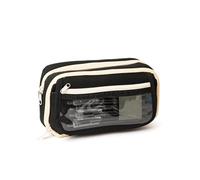 Balakaka Astuccio con 3 Scomparti, Grande Capacità Astuccio Portamatite per Circa 100 Penne, Cancelleria Organizer per Scuola e l'ufficio Regalo per Ragazze Ragazzi, Nero