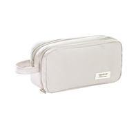 Balakaka Astuccio Grande per Bambini, Astucci con Manico Astuccio Portamatite con 2 Scomparti,Astuccio Scuola Borsa dei Trucchi Organizzatore da Scrivania per Studenti,Beige