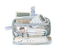 Balakaka Astuccio Grande per Bambini, Astucci con Manico Astuccio Portamatite con 2 Scomparti,Astuccio Scuola Borsa dei Trucchi Organizzatore da Scrivania per Studenti,Blu