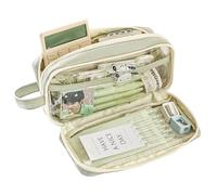 Balakaka Astuccio Grande per Bambini, Astucci con Manico Astuccio Portamatite con 2 Scomparti,Astuccio Scuola Borsa dei Trucchi Organizzatore da Scrivania per Studenti,Verde