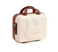 Balakaka Beauty Case da Viaggio per Cosmetici Password Borsa Cosmetica, Beauty Case Rigido regalo della ragazza, Borsa da Toilette Portatile Impermeabile in ABS Custodia con Manico Bianco sporco