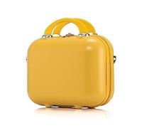 Balakaka Beauty Case da Viaggio per il trucco per le donne, Rigido Beauty Case da Viaggio con Manico Morbido, Custodia Portatile Impermeabile per la Toilette Arancione