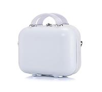Balakaka Beauty Case da Viaggio per il trucco per le donne, Rigido Beauty Case da Viaggio con Manico Morbido, Custodia Portatile Impermeabile per la Toilette Bianco crema