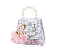 Balakaka Borsa a Tracolla Bambina, Carino Principessa a Spalla Tendenza con Tracolla Staccabile, Messenger Crossbody Bag con Perle per Bambini Bambine Ragazze, Blu