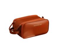 Balakaka Borsa Cosmetica da Viaggio 28 * 16 * 14,5 cm, Trousse Trucchi con manico Toilette Organizer Donna, Portatile Pelle PU impermeabile Borsa da Toilette per Donna, Marrone caramello
