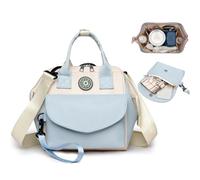 Balakaka Borsa Fasciatoio per Neonato Tracolla Regolabile per Viaggi, 2 in 1 Borsa Portatile e Impermeabile Borsetta Staccabile, 7L Zainetto Fasciatoio Multifunzione Borsa Bebè