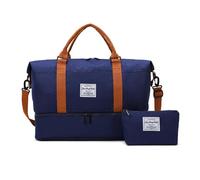 Balakaka Borsone da Viaggio 51x25x34 cm con Borsa Piccola 25x6x14 cm, con Scomparto Scarpe, Grande capacità Impermeabile Borsone Palestra Sportiva con Manicotto per Trolley, Blu gioiello
