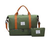 Balakaka Borsone da Viaggio 51x25x34 cm con Borsa Piccola 25x6x14 cm, con Scomparto Scarpe, Grande capacità Impermeabile Borsone Palestra Sportiva con Manicotto per Trolley, Verde Esercito