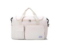 Balakaka Borsone da Viaggio Donna 31L, 46×23×30 cm Borsa Sportiva Tote Gym per Scarpe e Tasca Bagnata, Grande Capacità Impermeabile Borsone Palestra per Nuotare e Fare Shopping, Bianco sporco