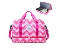Balakaka Borsone da Viaggio Donna 42.5L, Grande Capacità Sportiva Tote Gym con Scarpe & Tasca Bagnata, Impermeabile Duffel con Cinghie per Trolley per Viaggi Sportivi Fitness, Rosa
