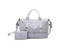Balakaka Borsone da Viaggio Donna 42L con Borsa da Toilette 1.3L, Impermeabile Borsa Sportiva Tote Gym con Scomparto Scarpe, Grande Capacità Borsone Palestra per Aereo Fitness, Grigio